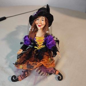 Halloween Decor Karen Didion- Sitting Witch Doll